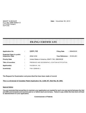Canadian Patent Document 2831132. Correspondence 20131105. Image 1 of 1