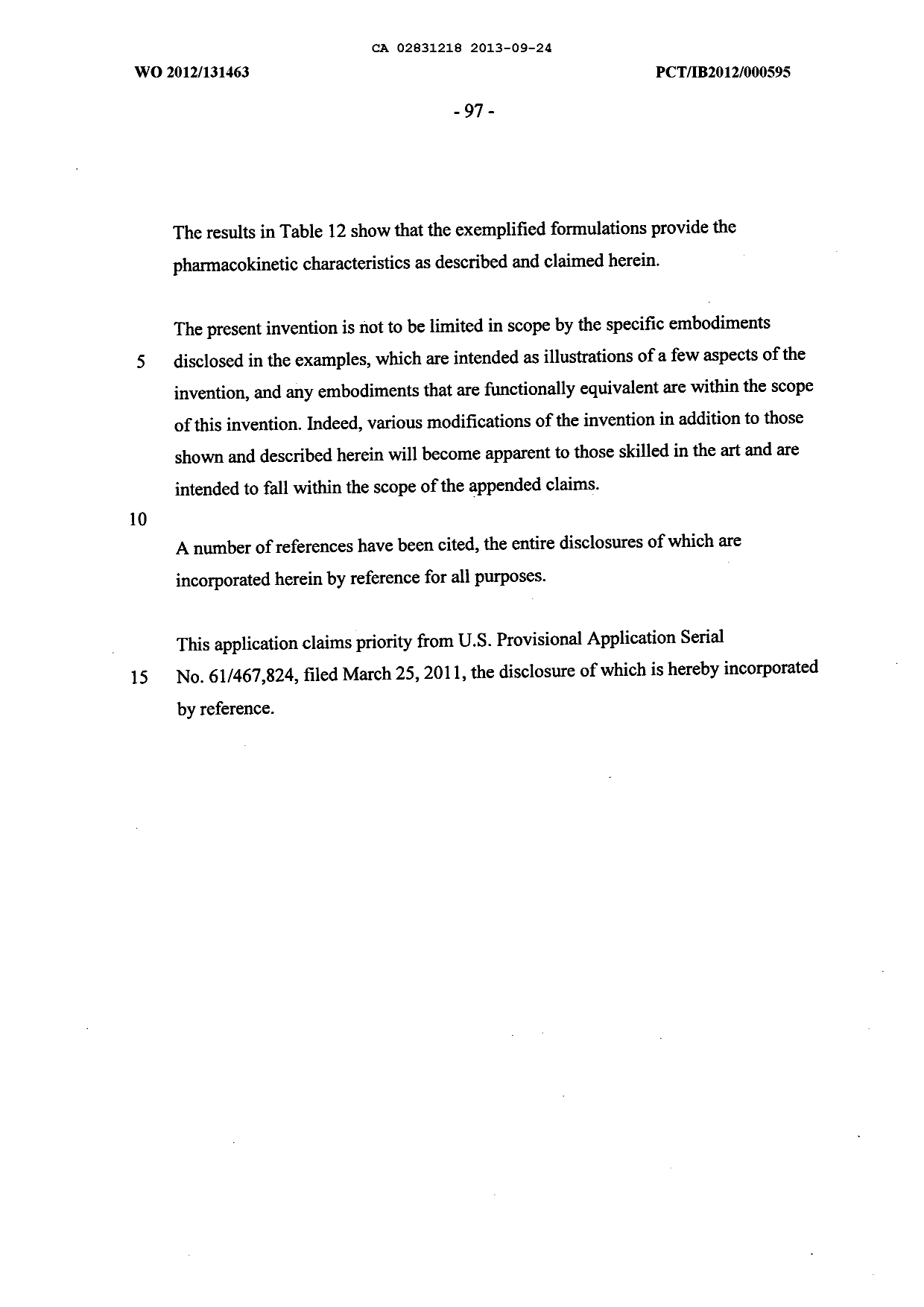 Canadian Patent Document 2831218. Description 20121224. Image 97 of 97