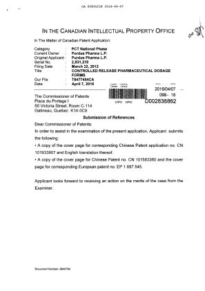 Canadian Patent Document 2831218. Prosecution-Amendment 20151207. Image 1 of 2