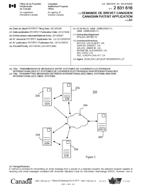Document de brevet canadien 2831616. Page couverture 20121215. Image 1 de 2