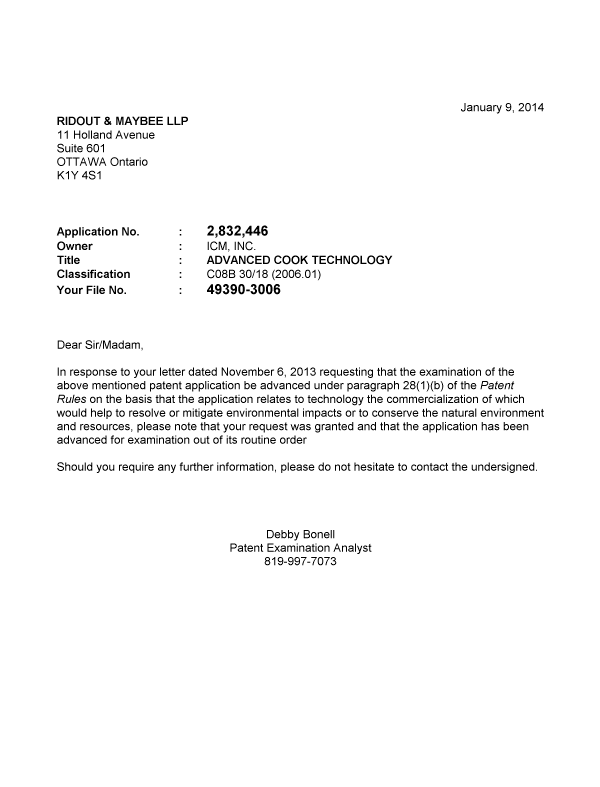 Canadian Patent Document 2832446. Prosecution-Amendment 20131209. Image 1 of 1