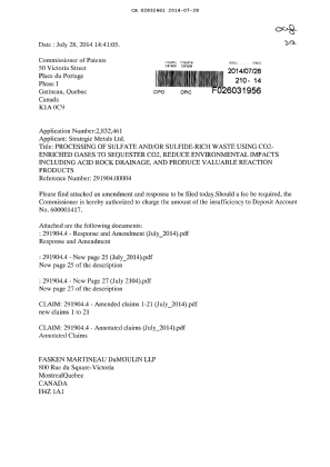 Canadian Patent Document 2832461. Prosecution-Amendment 20131228. Image 1 of 18