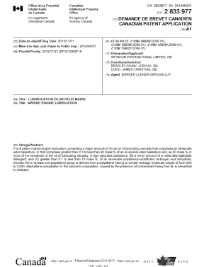 Canadian Patent Document 2833977. Cover Page 20140430. Image 1 of 1