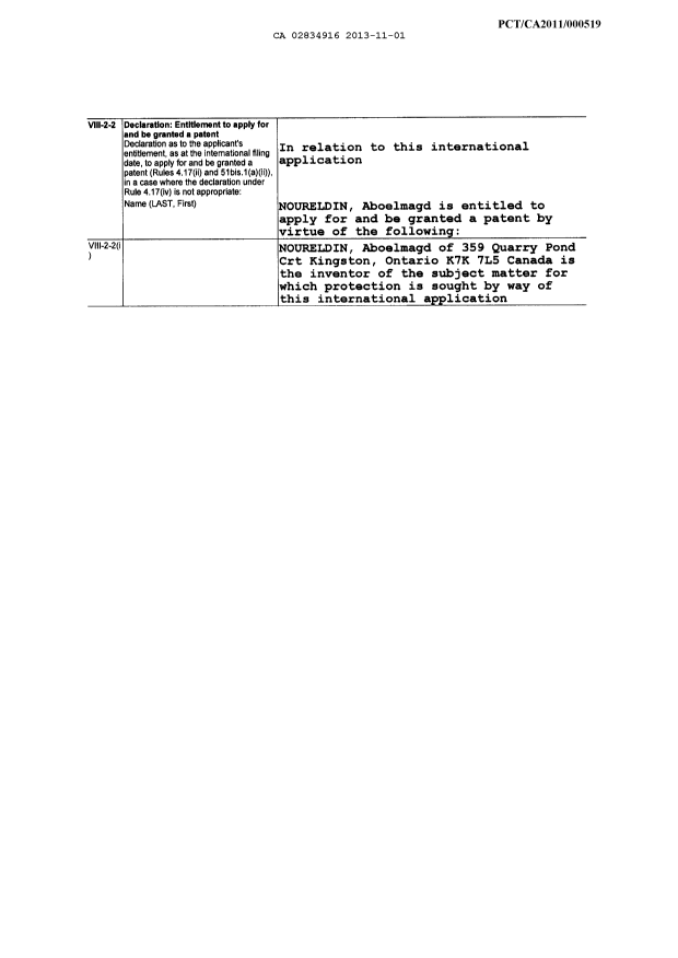 Canadian Patent Document 2834916. PCT 20131101. Image 9 of 9