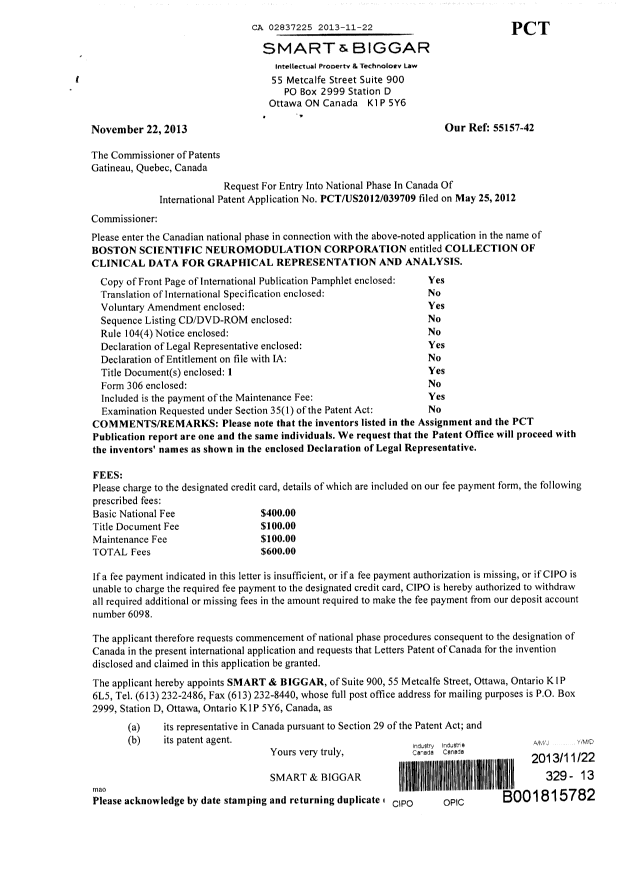 Document de brevet canadien 2837225. Cession 20131122. Image 1 de 7