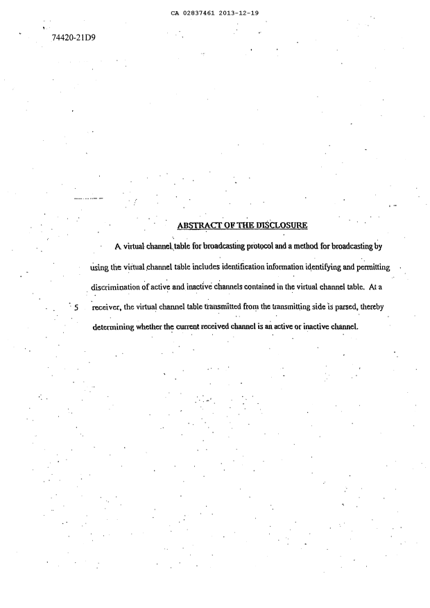 Document de brevet canadien 2837461. Abrégé 20131219. Image 1 de 1