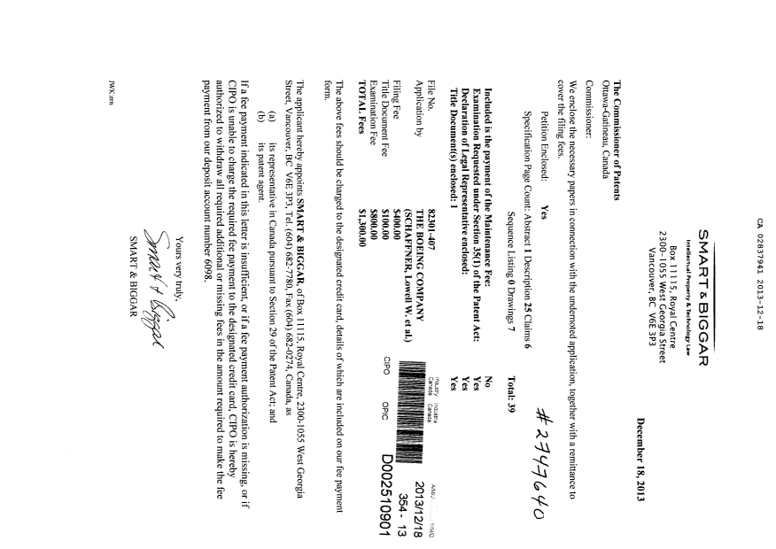 Canadian Patent Document 2837941. Assignment 20131218. Image 1 of 10
