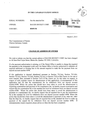 Document de brevet canadien 2838103. Cession 20141205. Image 1 de 6