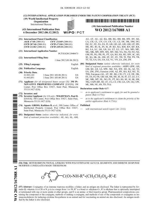 Document de brevet canadien 2838158. Abrégé 20131202. Image 1 de 1