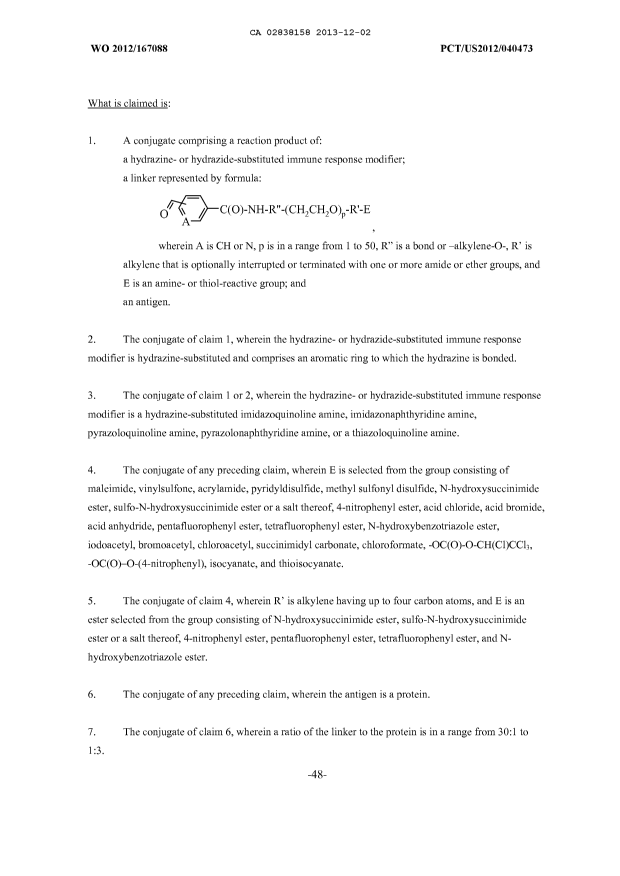 Document de brevet canadien 2838158. Revendications 20131202. Image 1 de 3