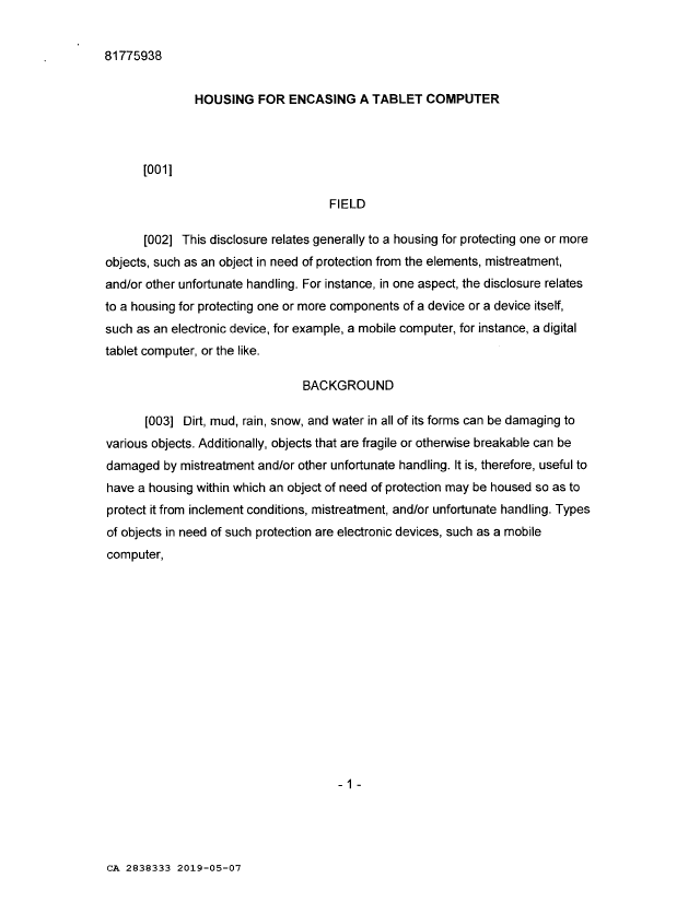 Document de brevet canadien 2838333. Description 20200423. Image 1 de 231