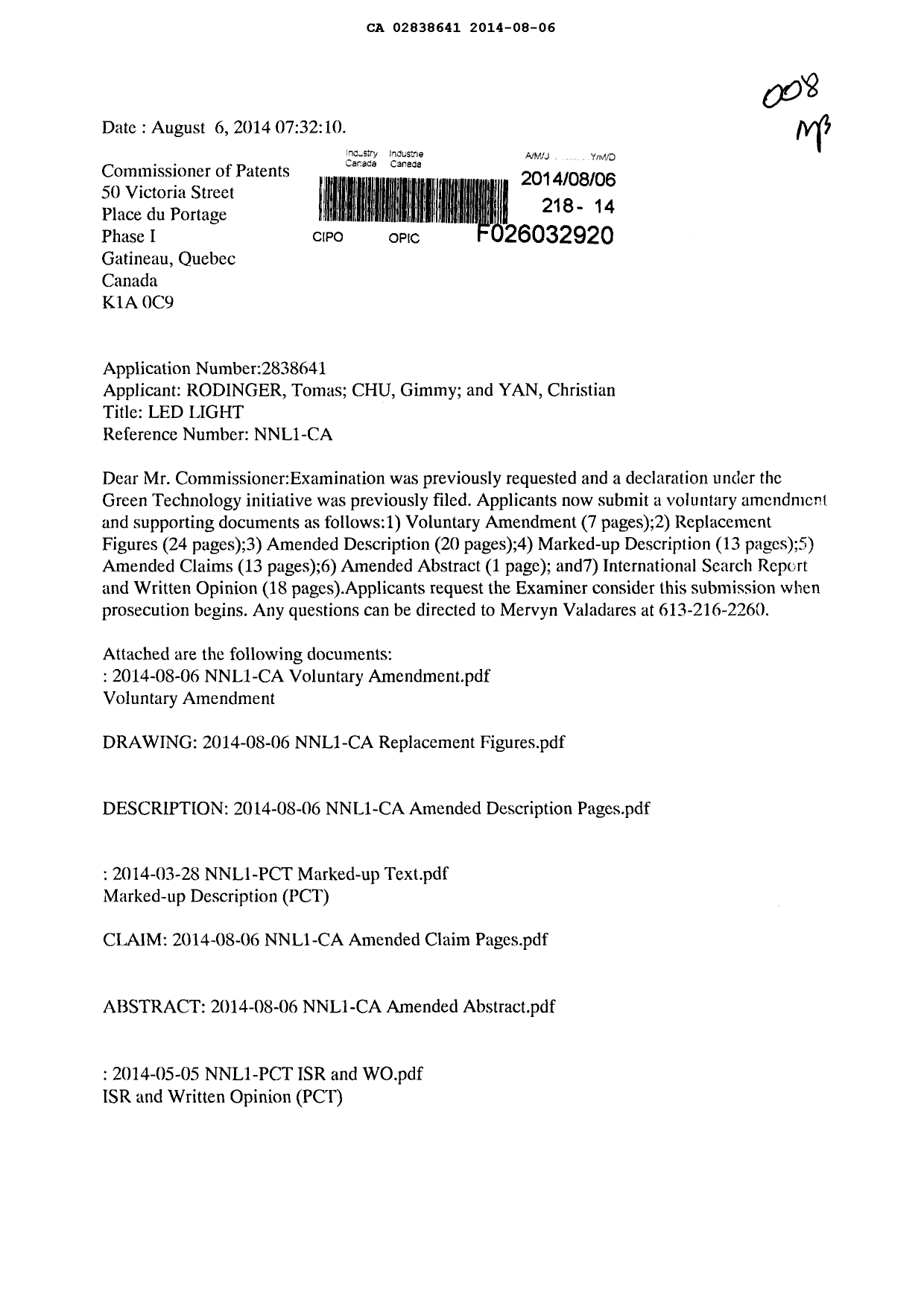 Document de brevet canadien 2838641. Poursuite-Amendment 20131206. Image 1 de 80