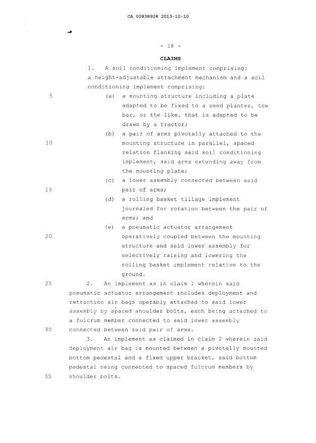 Document de brevet canadien 2838928. Revendications 20121211. Image 1 de 3