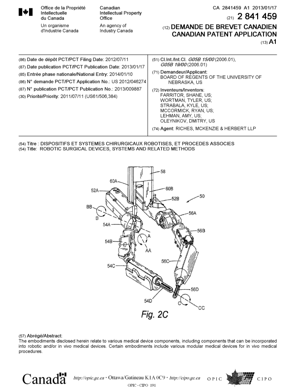 Canadian Patent Document 2841459. Cover Page 20131221. Image 1 of 1