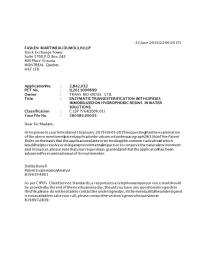 Document de brevet canadien 2842032. Ordonnance spéciale - Verte acceptée 20150622. Image 1 de 1