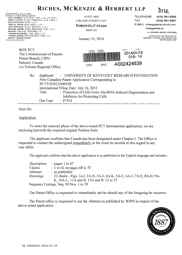 Document de brevet canadien 2842034. Poursuite-Amendment 20140115. Image 1 de 17