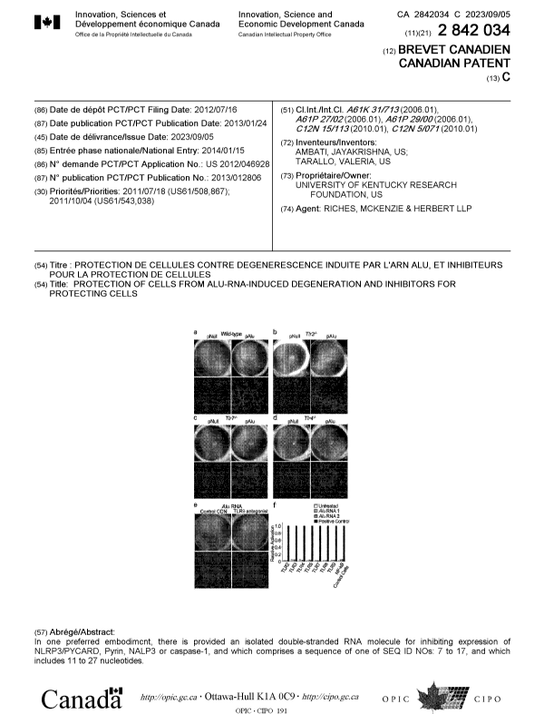 Document de brevet canadien 2842034. Page couverture 20230817. Image 1 de 1