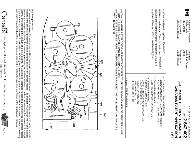 Canadian Patent Document 2842402. Cover Page 20140304. Image 1 of 2