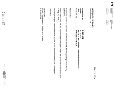 Document de brevet canadien 2843321. Correspondance 20131219. Image 1 de 1