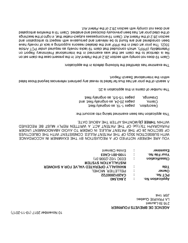 Document de brevet canadien 2843540. Poursuite-Amendment 20161210. Image 1 de 3