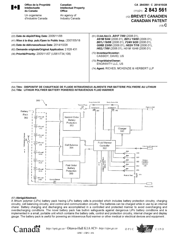 Canadian Patent Document 2843561. Cover Page 20131207. Image 1 of 1