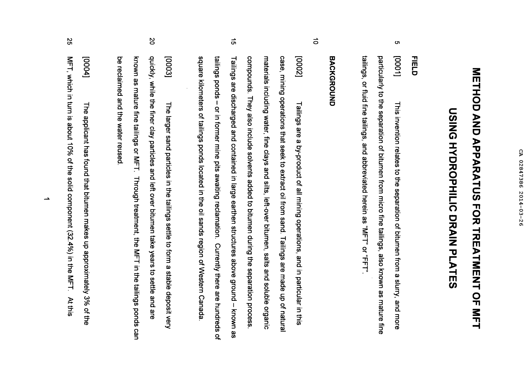 Canadian Patent Document 2847386. Description 20131226. Image 1 of 24