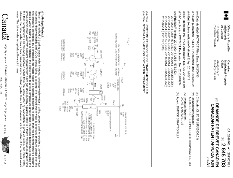 Document de brevet canadien 2848703. Page couverture 20131228. Image 1 de 1
