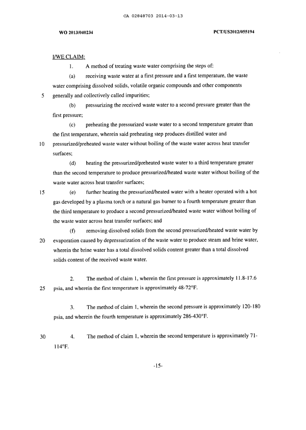 Document de brevet canadien 2848703. Revendications 20140313. Image 1 de 5