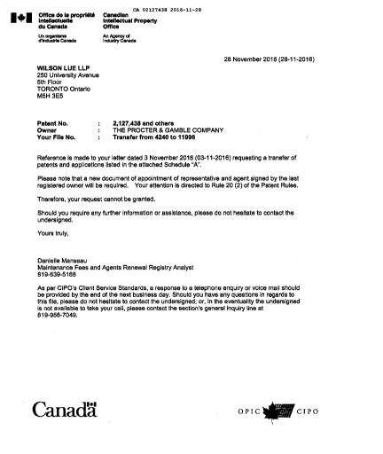 Document de brevet canadien 2848703. Correspondance 20151228. Image 1 de 138