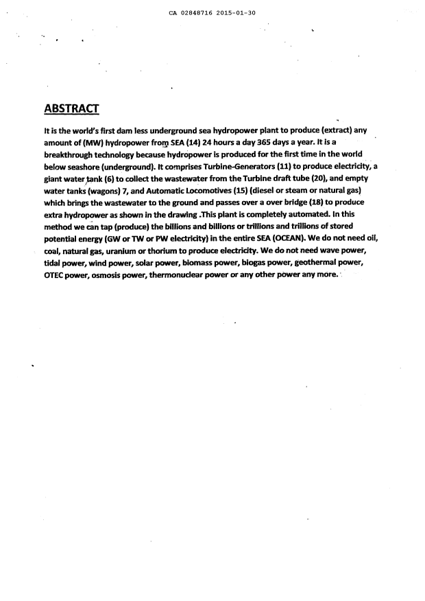 Canadian Patent Document 2848716. Abstract 20141230. Image 1 of 1