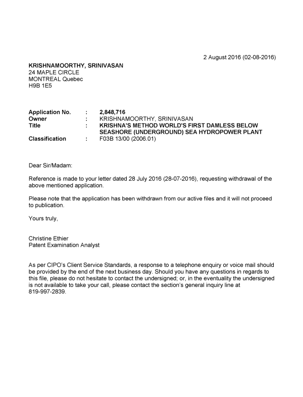 Canadian Patent Document 2848716. Correspondence 20151202. Image 1 of 1