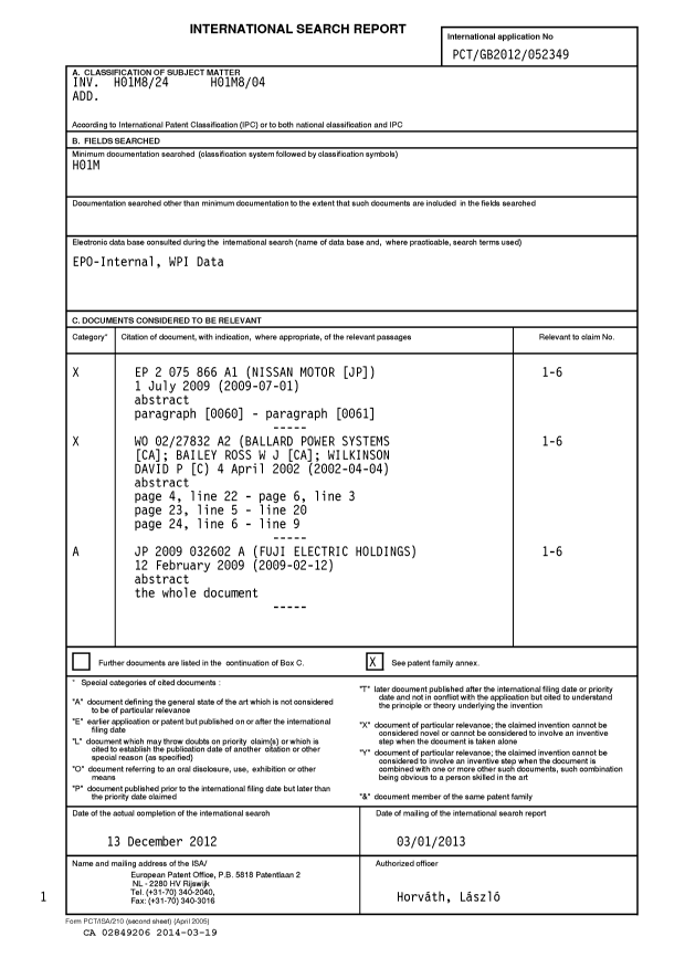 Document de brevet canadien 2849206. PCT 20140319. Image 1 de 8