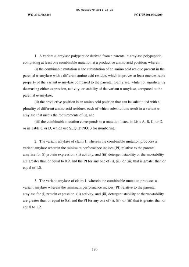 Document de brevet canadien 2850079. Revendications 20140325. Image 1 de 10