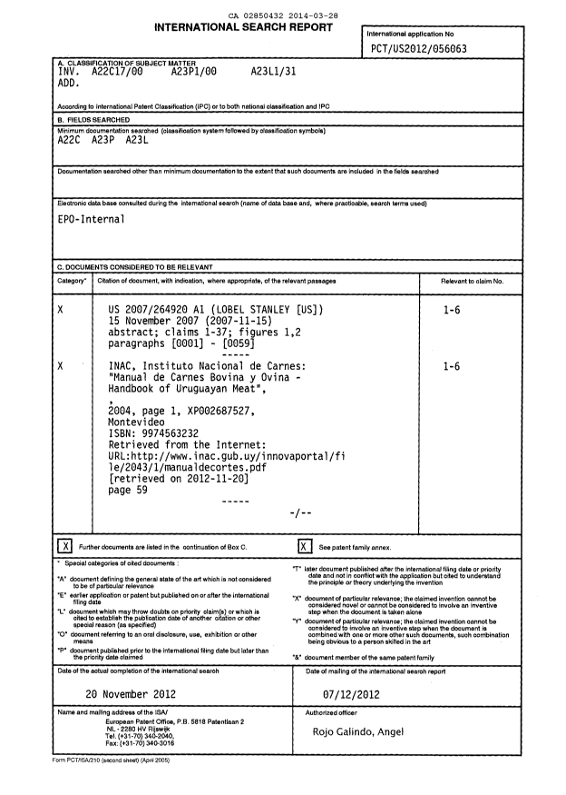 Document de brevet canadien 2850432. PCT 20140328. Image 1 de 9