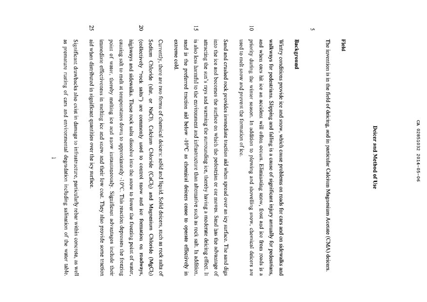 Document de brevet canadien 2851032. Description 20131206. Image 1 de 7