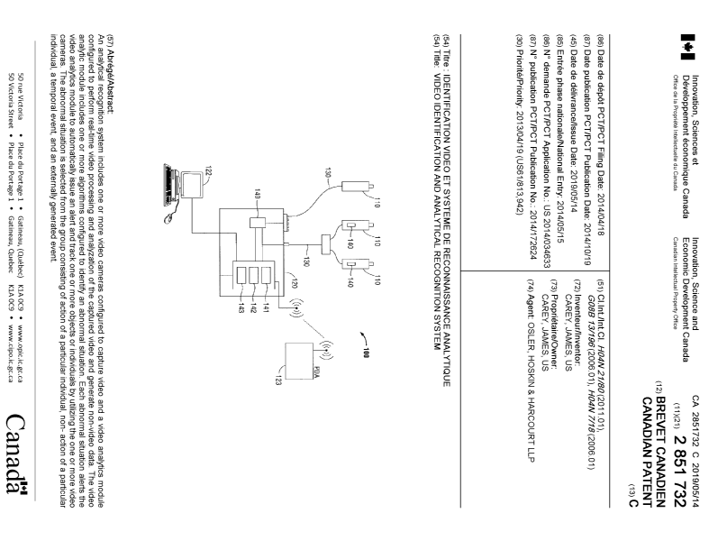 Canadian Patent Document 2851732. Cover Page 20190417. Image 1 of 1