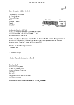 Document de brevet canadien 2857268. Poursuite-Amendment 20141202. Image 1 de 27