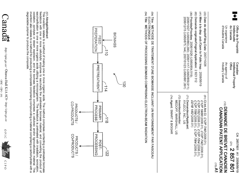 Document de brevet canadien 2857801. Page couverture 20140922. Image 1 de 1