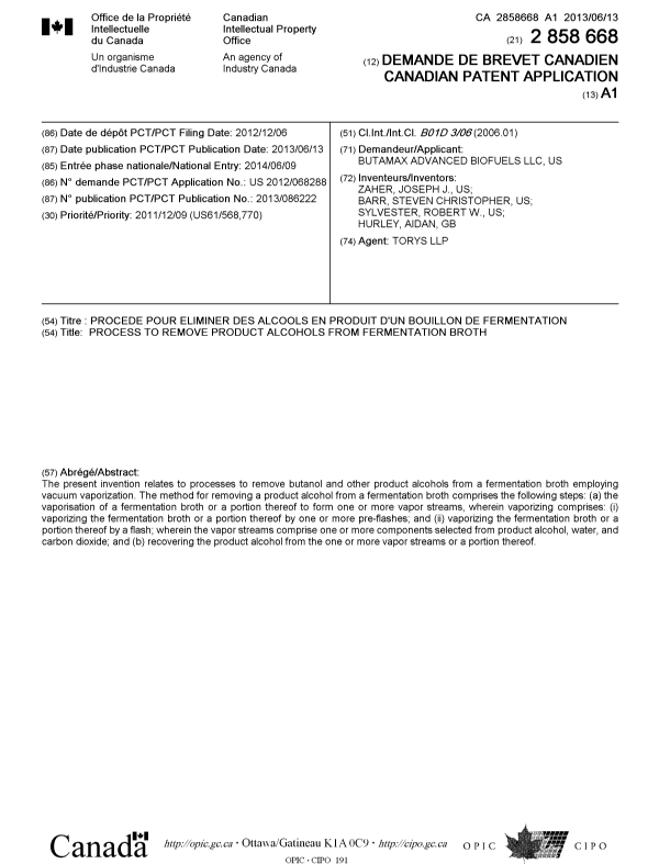 Document de brevet canadien 2858668. Page couverture 20140829. Image 1 de 1