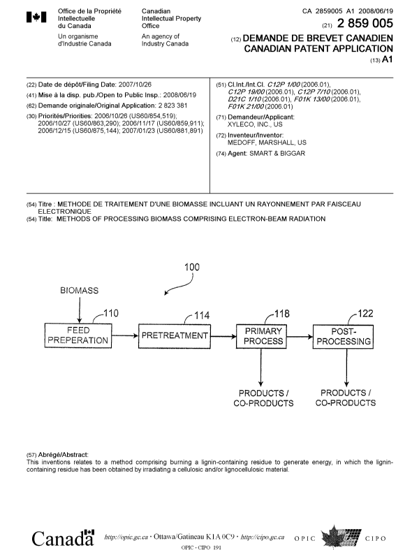 Document de brevet canadien 2859005. Page couverture 20131222. Image 1 de 1