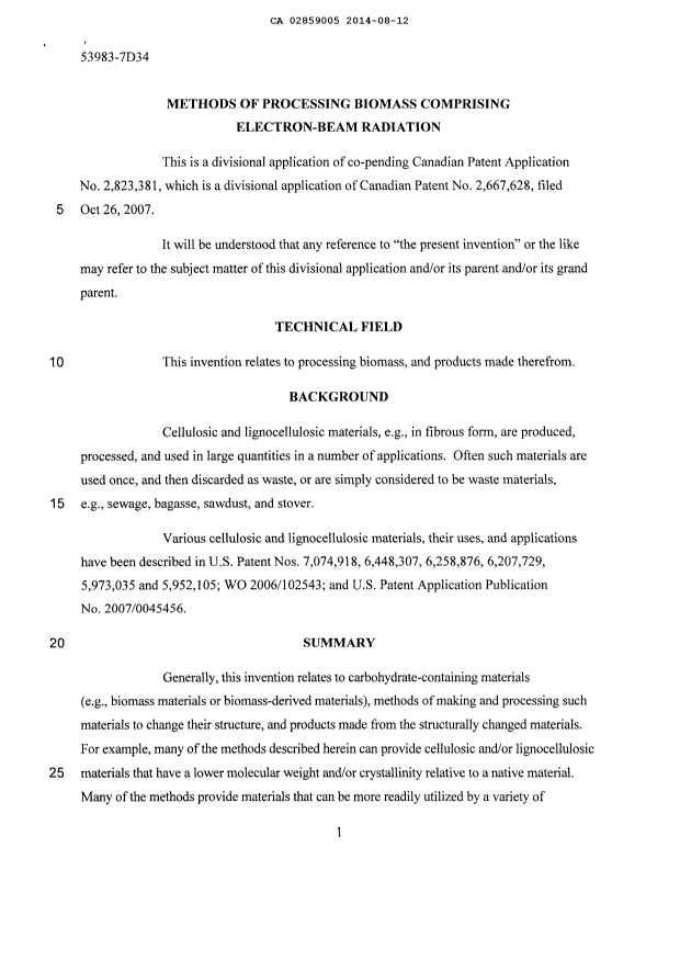 Canadian Patent Document 2859005. Description 20140812. Image 1 of 130