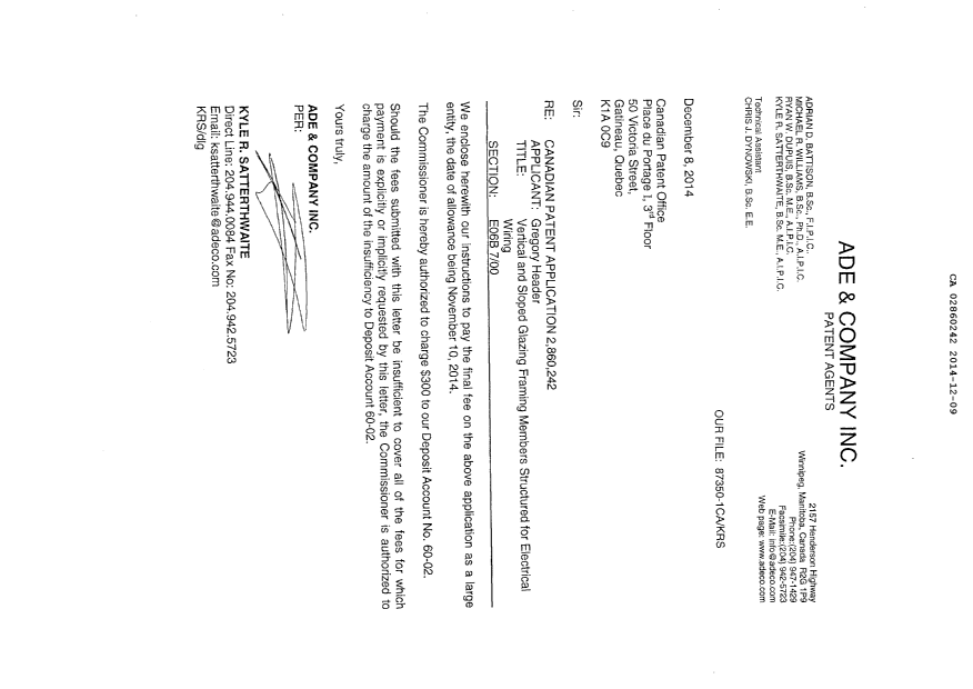 Canadian Patent Document 2860242. Correspondence 20131209. Image 2 of 2