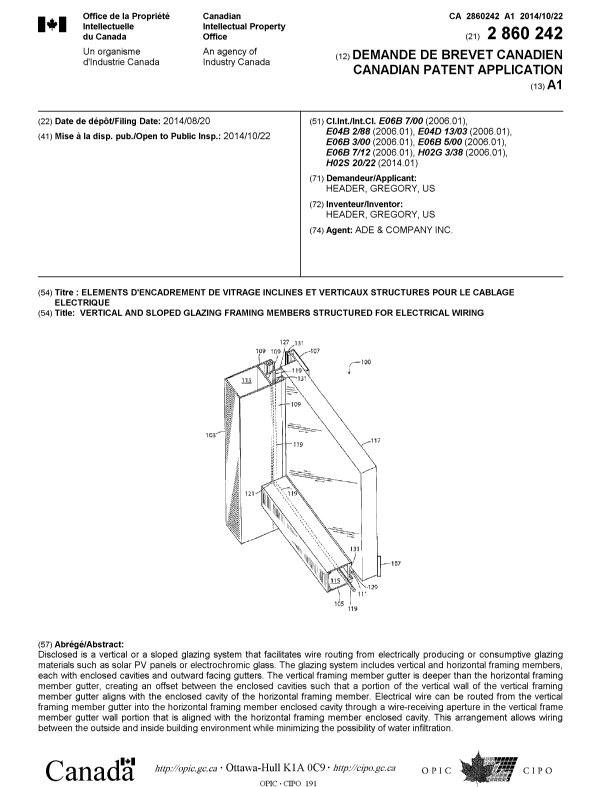 Canadian Patent Document 2860242. Cover Page 20141027. Image 1 of 1