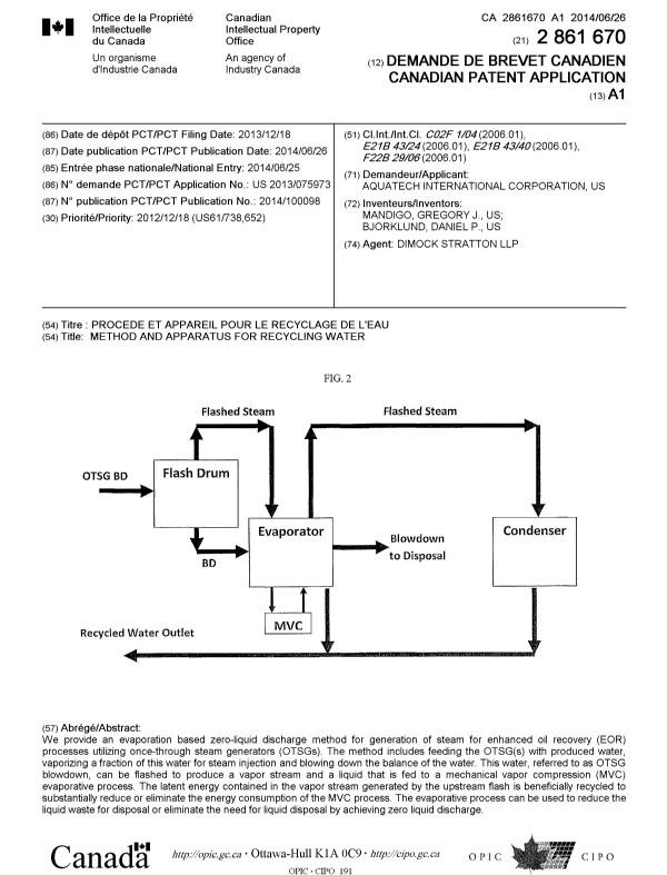 Document de brevet canadien 2861670. Page couverture 20131224. Image 1 de 1