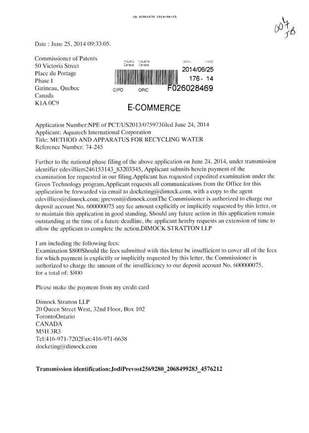 Document de brevet canadien 2861670. Poursuite-Amendment 20140625. Image 42 de 42