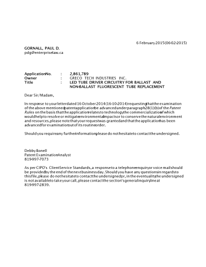 Document de brevet canadien 2861789. Poursuite-Amendment 20141206. Image 1 de 1
