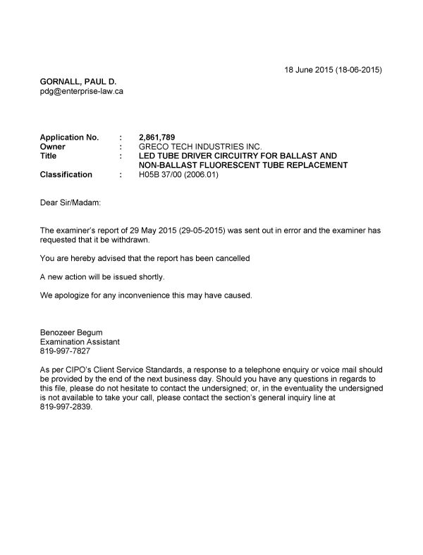 Document de brevet canadien 2861789. Correspondance 20141218. Image 1 de 1