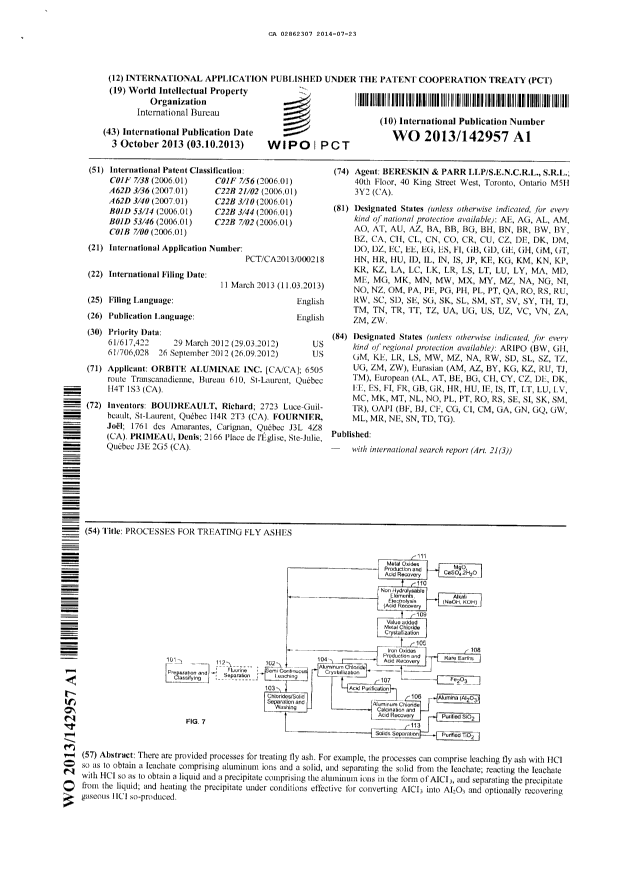 Canadian Patent Document 2862307. PCT 20131223. Image 1 of 8