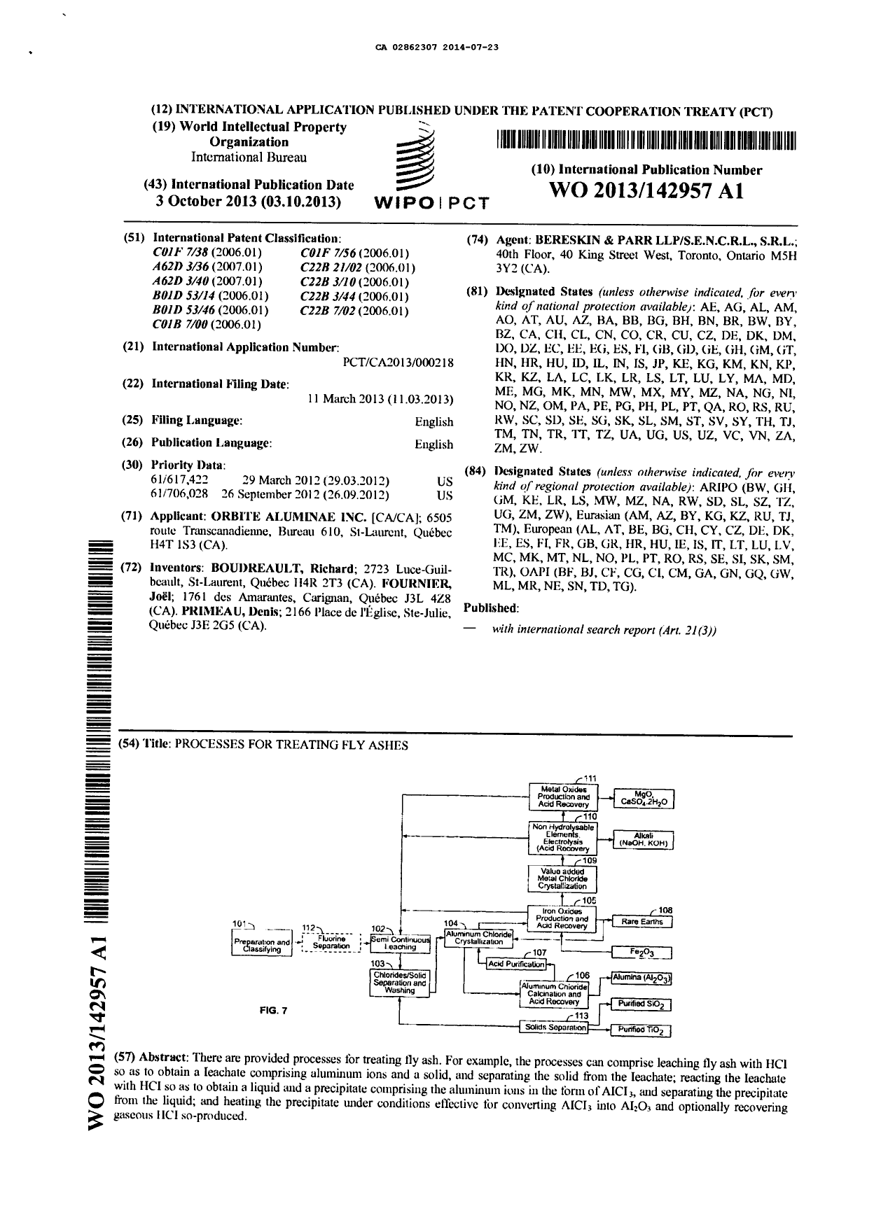 Document de brevet canadien 2862307. PCT 20131223. Image 1 de 8