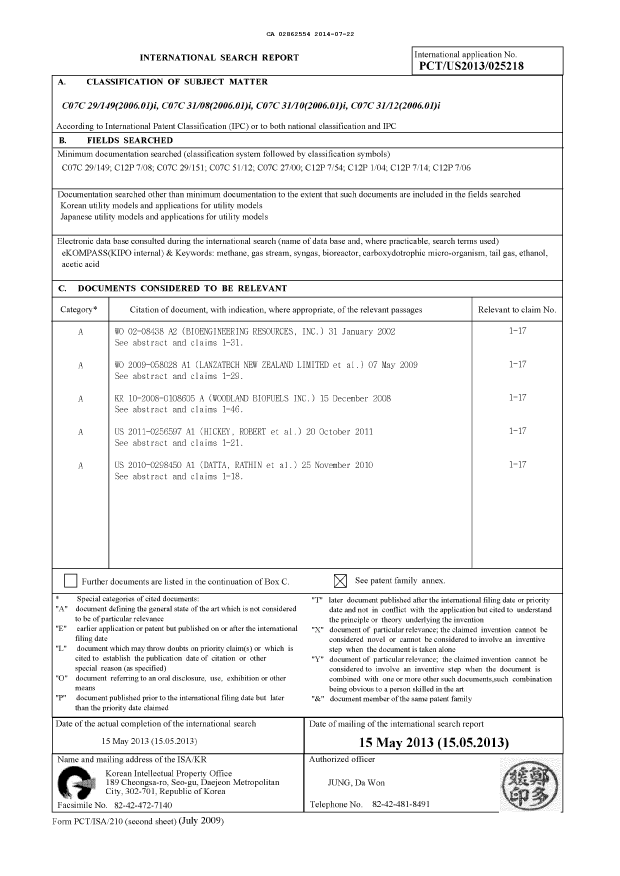 Document de brevet canadien 2862554. PCT 20131222. Image 1 de 2